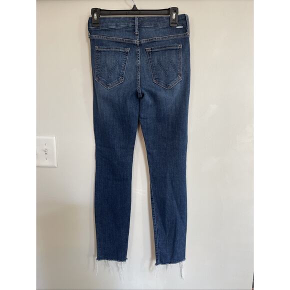 Mother Looker Ankle Fray Girl Crush Blue Jeans Stretch Denim Size 26 Worn Once! - Picture 3 of 6